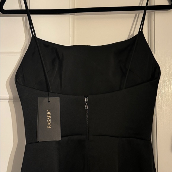 🐈‍⬛RASARIO Split Front Hem Gown - Black Satin - FR36 - NWT* NEVER WORN!🐈‍⬛ - Picture 7 of 15